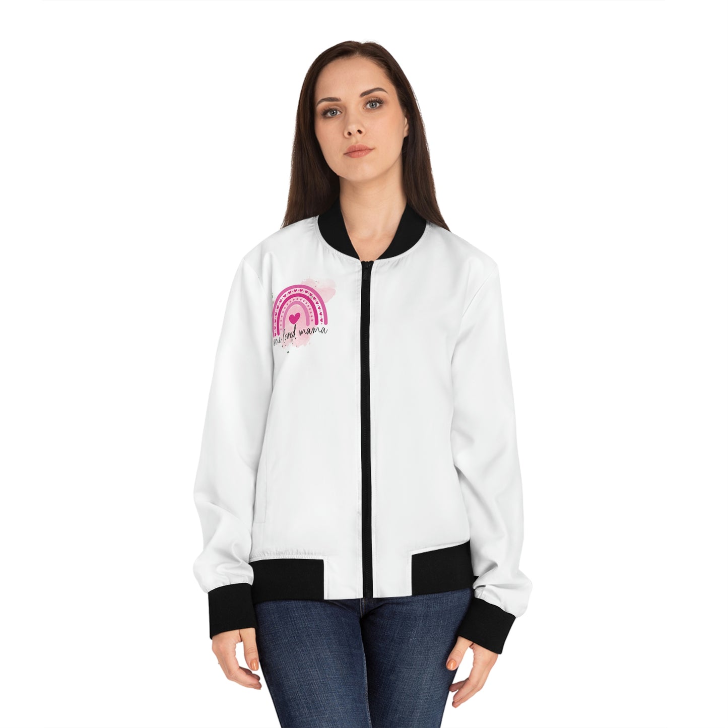 One Loved Mama Women's Bomber Jacket (AOP)